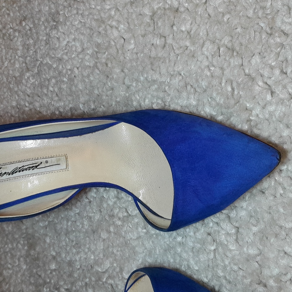 BRAIN ATWOOD BLUE Suede D Orsay Pumps Size 39.5 Euro - Picture 7 of 17
